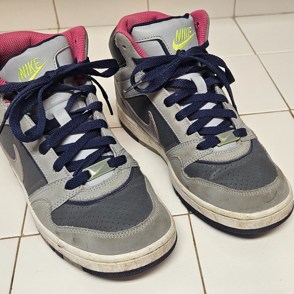 Nike Air Gray Purple Pink Green High Top Sneakers